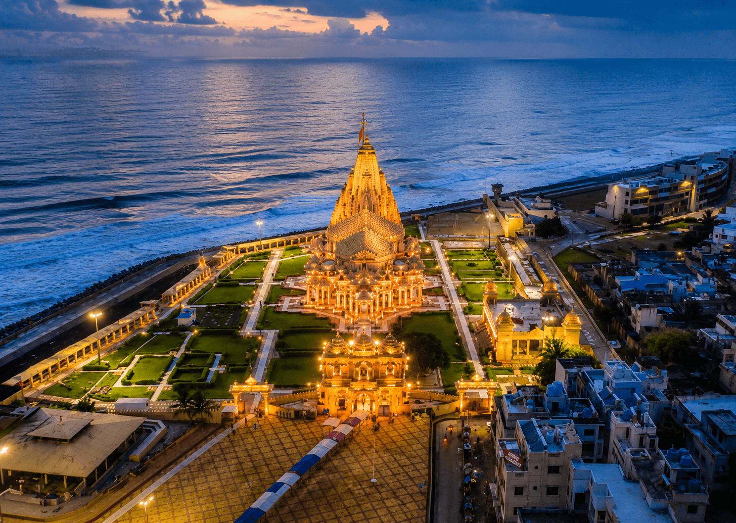 Somnath Temple Aerial view Somnath Temple Aerial view
